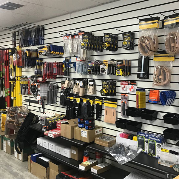 wall of supplies